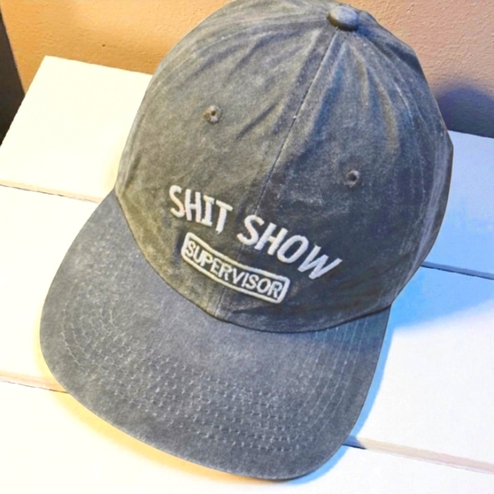 Funny Supervisor Cap Blue-ish Grey